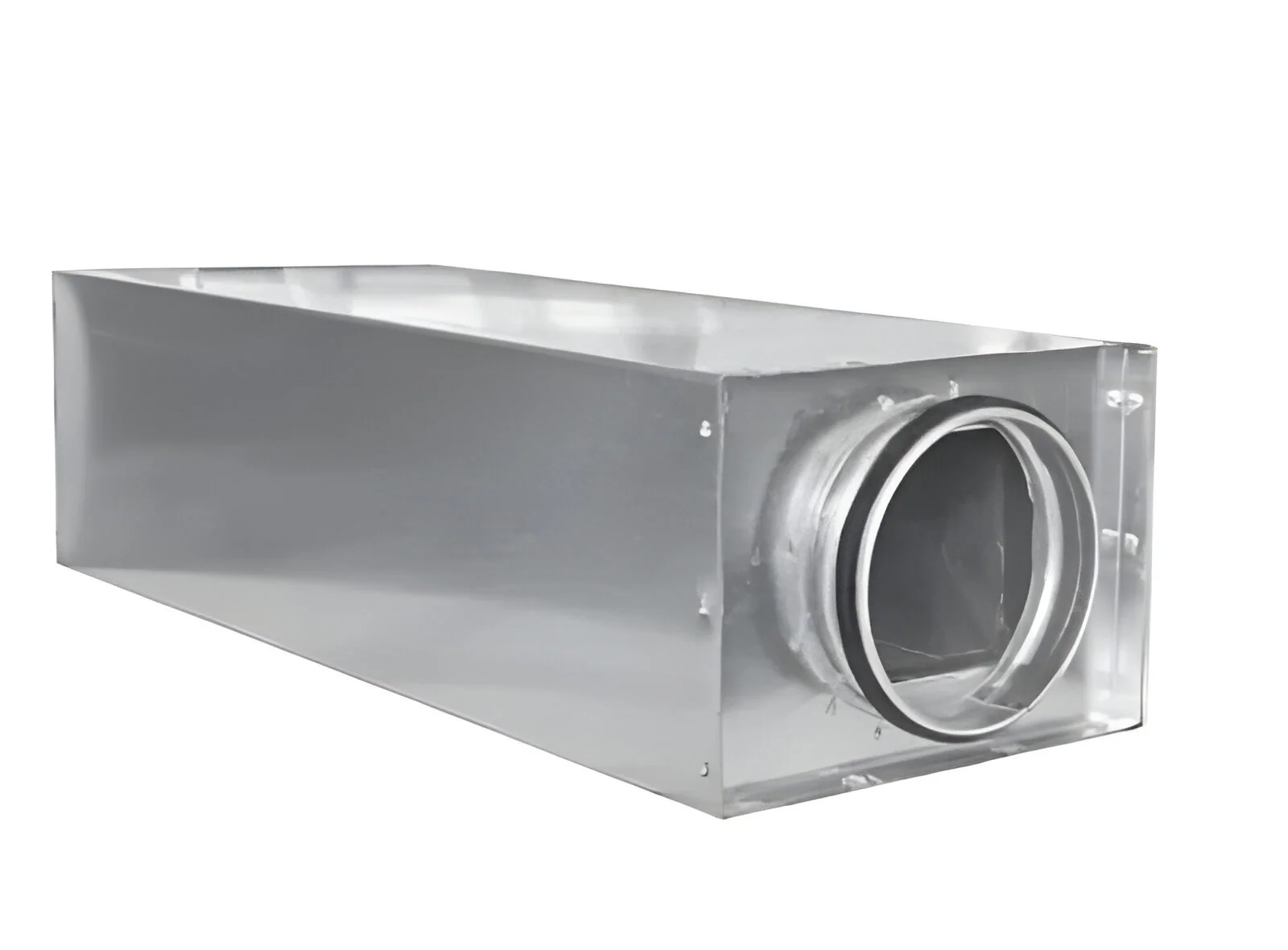 Ljuddämpare Ø200 mm, L 600 mm, B 250 mm, H 250 mm