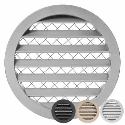 Ventilationsgaller i aluminium, Ø 125 mm (olika färger)